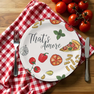 Das ist amore Italienische Pizza und Pasta Brautpa Pappteller