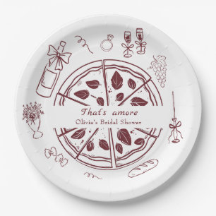 Das ist amore italienische Pizza und Wein-Junggese Pappteller