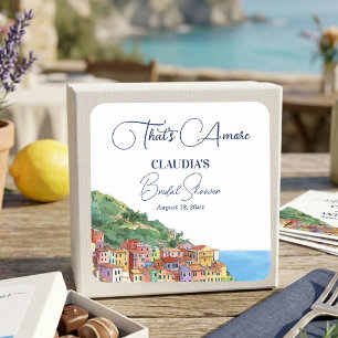 Das ist Amore - Italienische Riviera-Brautjungfern Quadratischer Aufkleber