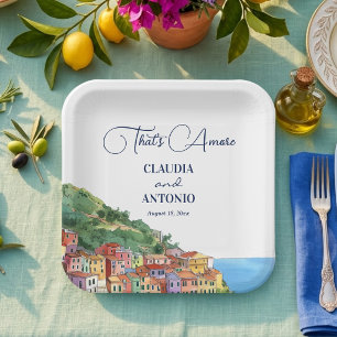 Das ist Amore Italienische Riviera-Hochzeit Pappteller