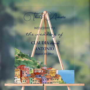 Das ist Amore Italienische Riviera-Hochzeitsbegrüß Acrylschild
