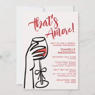 Das ist Amore Italienischer Rotwein-Junggesellinne Einladung