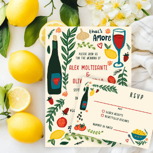 Das ist Amore Italienisches Essen BENUTZERDEFINIER RSVP Karte