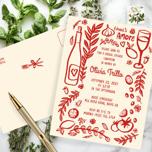 Das ist Amore Italienisches Essen CUSTOM Brautpart Postkarte