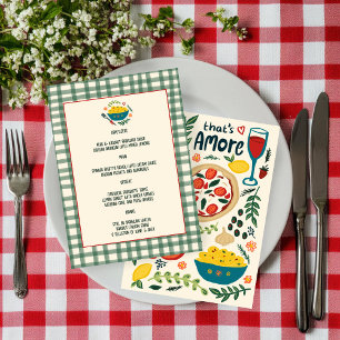 Das ist Amore Italienisches Essen Liebe Whimsical  Menükarte