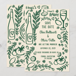 Das ist Amore Italienisches Essen SAVE THE DATE Be Einladung