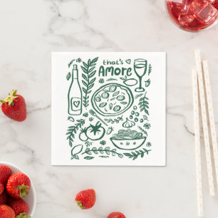 Das ist Amore Italienisches Essen Süße BRIDAL SHOW Serviette