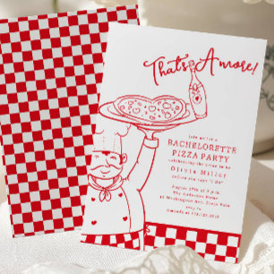 Das ist Amore Junggesellinnenabschied Pizza-Einlad Einladung