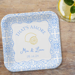 Das ist Amore Lemon Tiles Fun Mediterranean Weddin Pappteller