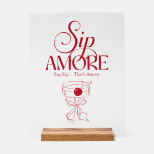 Das ist Amore Rot handgezeichnete Brautparty Acrylschild