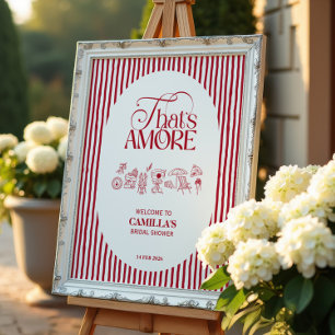 Das ist Amore Rot handgezeichnete Brautparty Poster