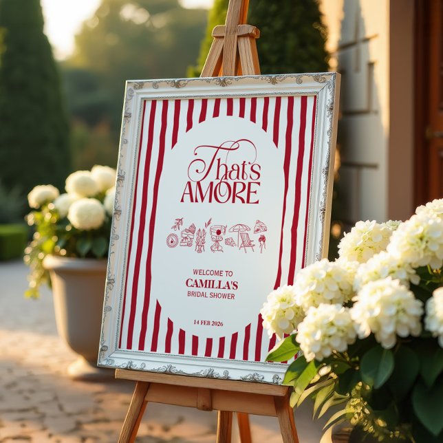 Das ist Amore Rot handgezeichnete Brautparty Poster (Von Creator hochgeladen)