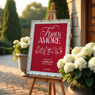 Das ist Amore Rot handgezeichnete Brautparty Poster