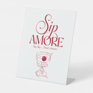 Das ist Amore Rot handgezeichnete Brautparty Sockelschild