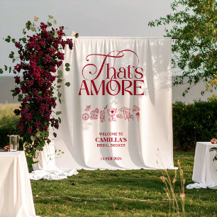 Das ist Amore Rot handgezeichnete Brautparty Wandteppich