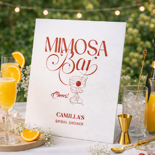 Das ist Amore Rote Brautparty Mimosa Bar Sockelschild