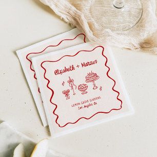 Das ist Amore! Rote Italienerin Serviette
