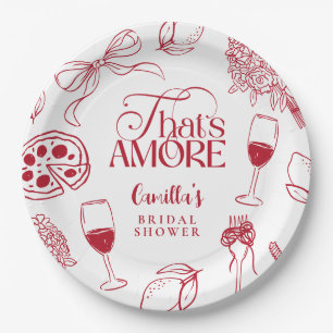 Das ist Amore Roter Brautabschied Pappteller