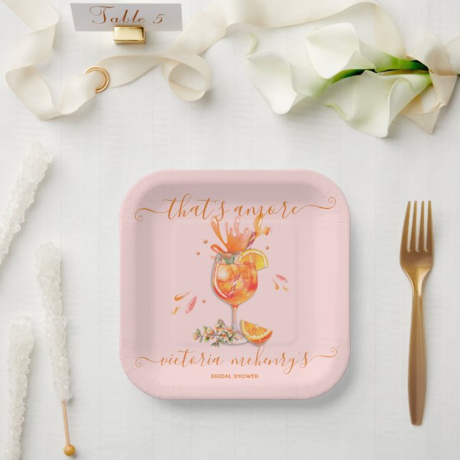 Das ist Amore Spritz Brautparty Pappteller (Hochzeit)