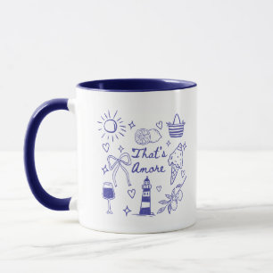Das ist Amore Süße Blaue Kokette Schleife Italieni Tasse