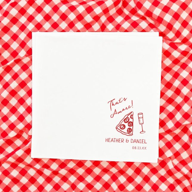 Das ist Amore Wedding Italien Pizza Party Pizza Ba Serviette (Von Creator hochgeladen)