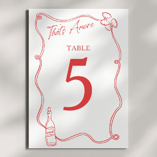 Das ist Amore Whimsical Handgezeichnete Chic Itali Tischnummer