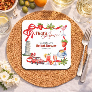 Das ist Amore Whimsical Italienische Hochzeitsdusc Rechteckiger Pappuntersetzer