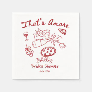 Das ist Amore Whimsical Rot Handgezeichnet Italien Serviette