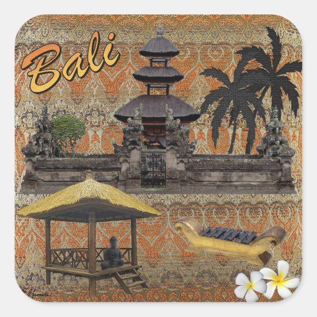 Das ist Bali Quadratischer Aufkleber (Vorderseite)
