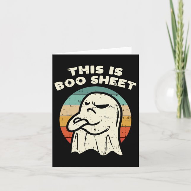 Das ist das Bootblatt Ghost Retro Halloween Kostüm Karte (Vorderseite)