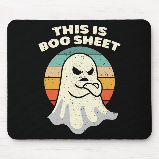 Das ist das Bootblatt Ghost Retro Halloween Kostüm Mousepad (Vorne)