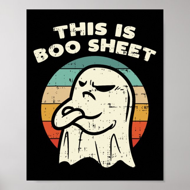 Das ist das Bootblatt Ghost Retro Halloween Kostüm Poster (Vorne)