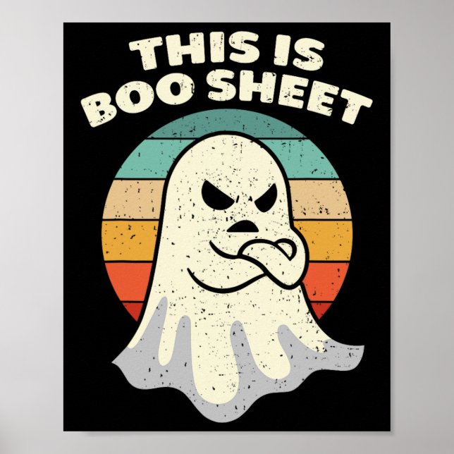 Das ist das Bootblatt Ghost Retro Halloween Kostüm Poster (Vorne)