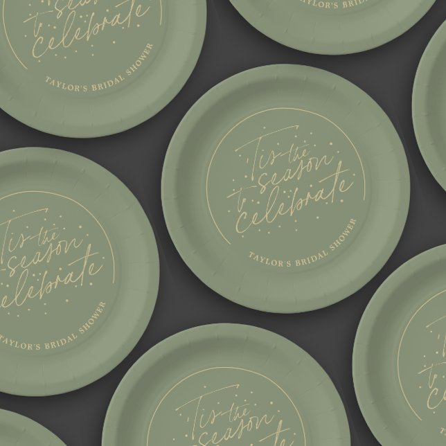 Das ist das Brautparty des Grünen Moos Winter Pappteller (Von Creator hochgeladen)