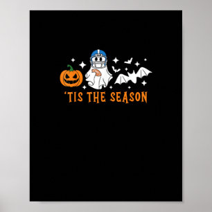 Das ist das Fußball-Halloween-Spooky Pumpkin Poster