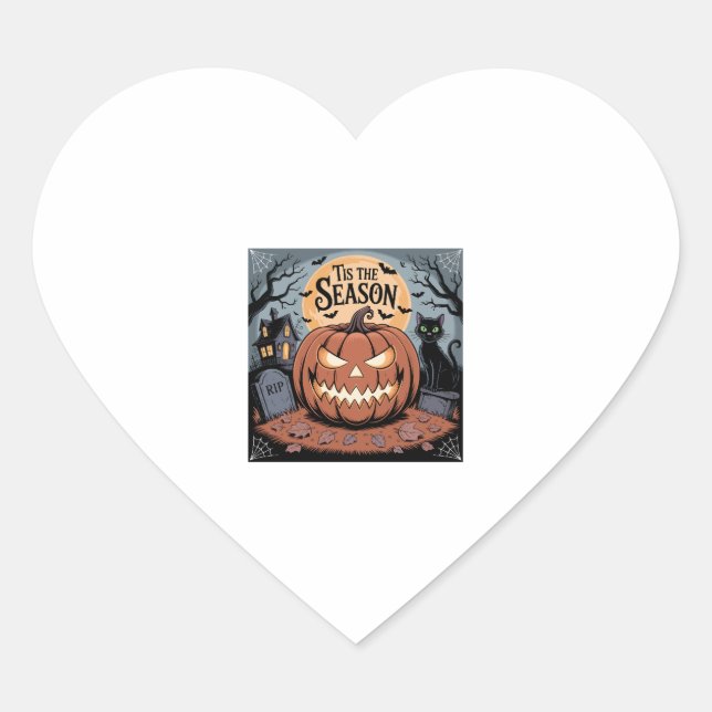 Das ist das Halloween der Saison Herz-Aufkleber (Vorderseite)