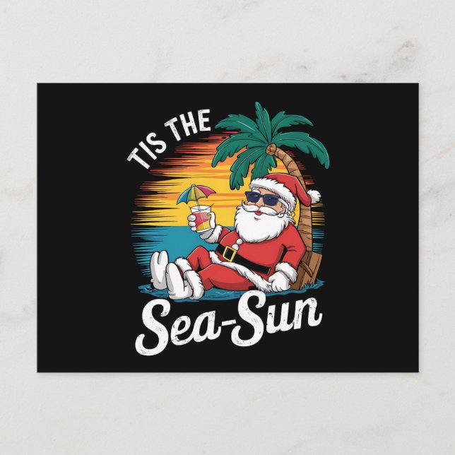 Das ist das Meer Sun Santa Beach Weihnachten im Ju Postkarte (Vorderseite)
