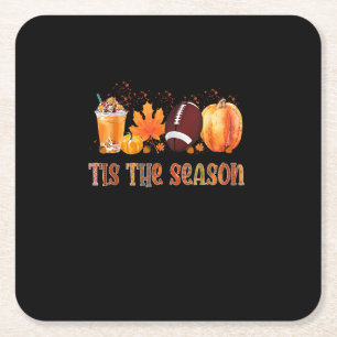 Das ist das Season Leopard Pumpkin Football Hallow Rechteckiger Pappuntersetzer