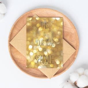 Das ist dein Jahr zum Funkeln - Gold Glitter Postkarte