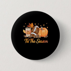 Das ist der Fußball-Herbstsaison-Fußball-Kürbis Button