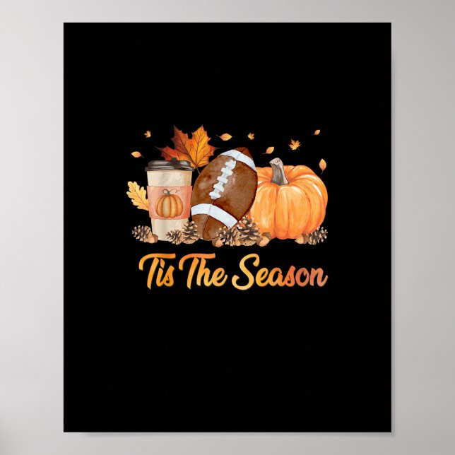 Das ist der Fußball-Herbstsaison-Fußball-Kürbis Poster (Vorne)