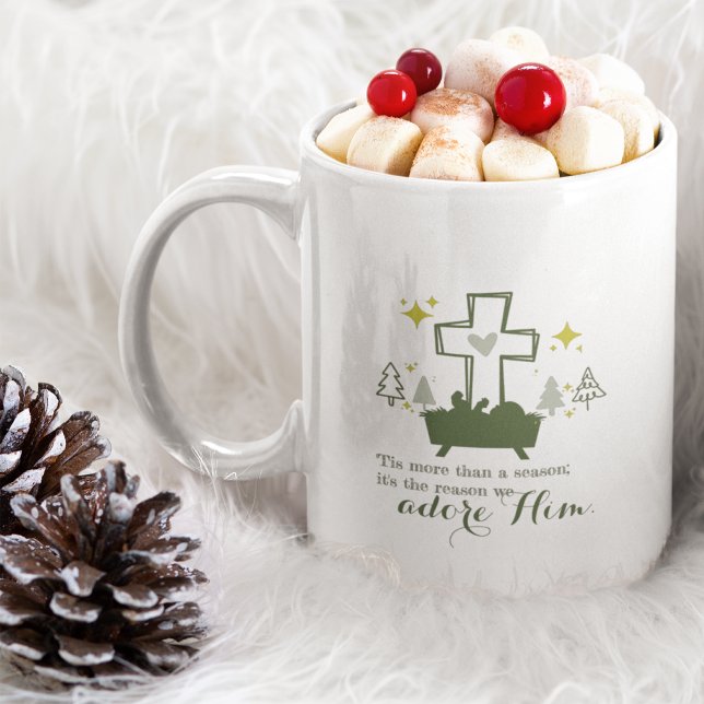 DAS IST DER GRUND Christliche Weihnachtskrippe 11o Kaffeetasse (Von Creator hochgeladen)
