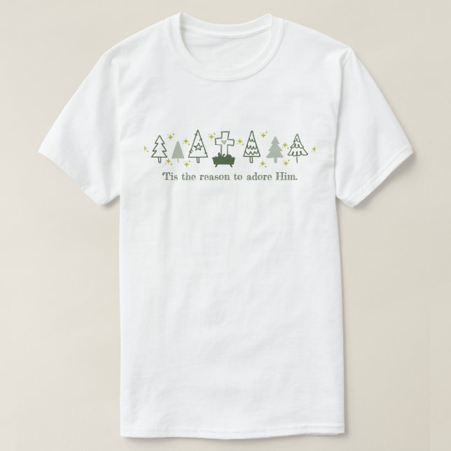 DAS IST DER GRUND Christliche Weihnachtskrippe Wei T-Shirt (Design vorne)