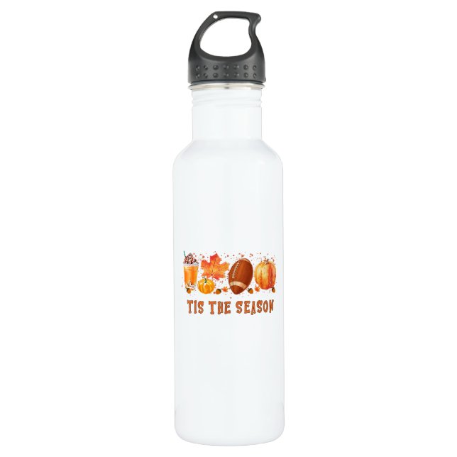 Das ist der Herbst der Saison Leopard Fußball Edelstahlflasche (Vorderseite)