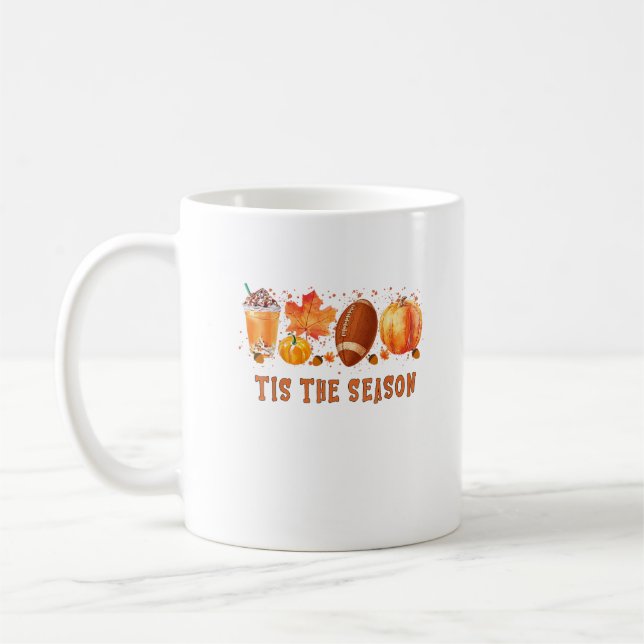 Das ist der Herbst der Saison Leopard Fußball Kaffeetasse (Links)