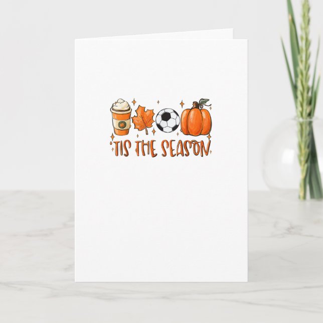 Das ist der Saisonleaf, der den Herbstfußball Latt Karte (Vorderseite)