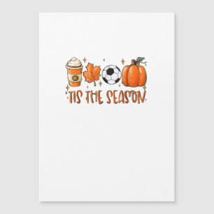Das ist der Saisonleaf, der den Herbstfußball Latt Magnetkarte