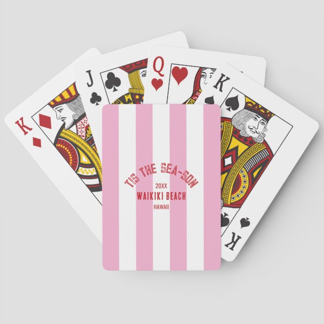 Das ist der Sea Son Custom Beach Weihnachten Rosa  Spielkarten (Rückseite)