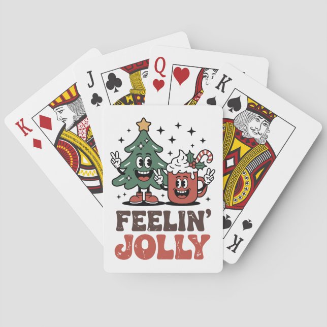 Das ist der Weihnachtsbaum-Weihnachtsmannmütze-Kaf Spielkarten (Rückseite)