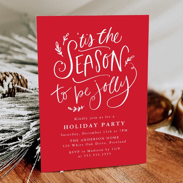 'Das ist die Jahreszeit für die Jolly Red Holiday  Einladung (Von Creator hochgeladen)